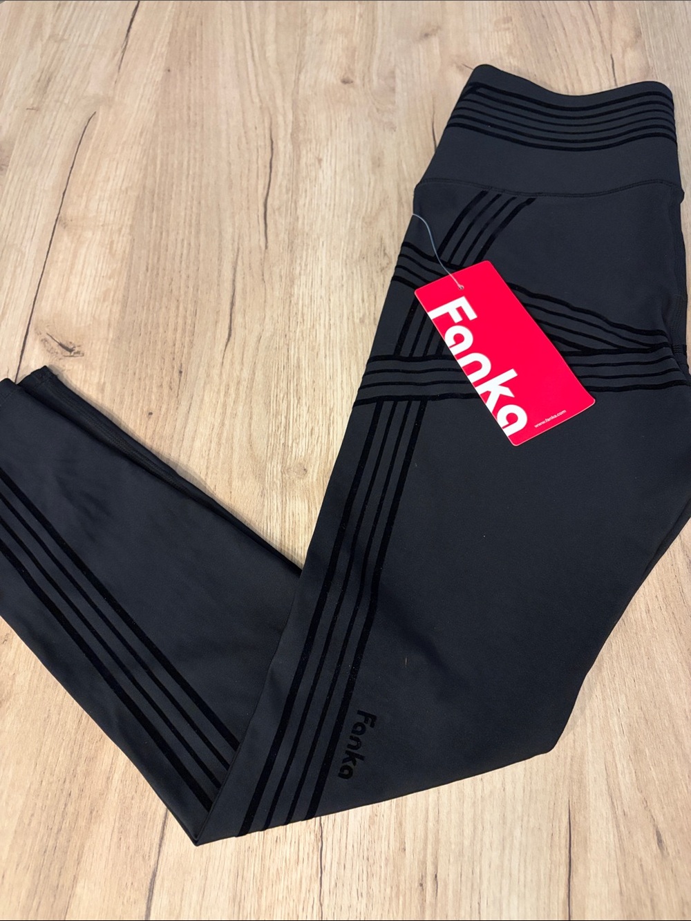 FANKA POWERBAND RESISTANCE REVERSIBLE COMPRESSION LEGGINGS BLACK SIZE 10 NWT